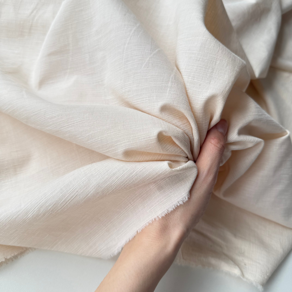 Фактурный хлопок «Рельеф» Светлый крем