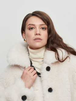 Шуба из шерсти чебурашка, SilverFox (арт. S1164-001)