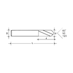 Сверло центровочное твердосплавная 18 мм VM2NCA-180-120 55HRC
