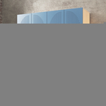 Шкаф Агератум МДФ четырехсекционный в синей эмали - Дуб молочный 8622  220*45*260