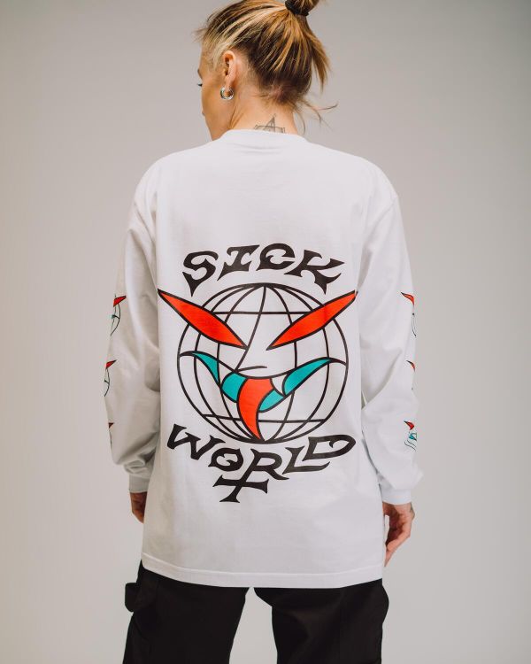 Лонгслив Sick World белый - фото 9