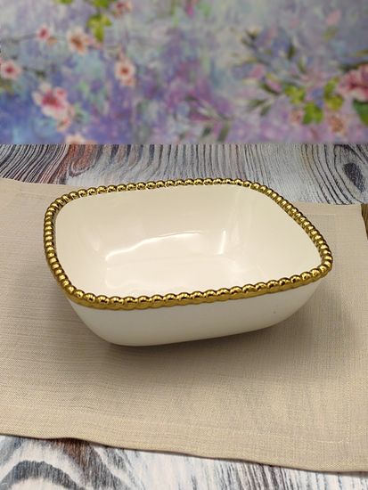 Салатник квадратный 20х6,5 см. Бусины