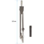 Циркуль Спейс металлический, 115мм, с грифелями 2мм, в пенале