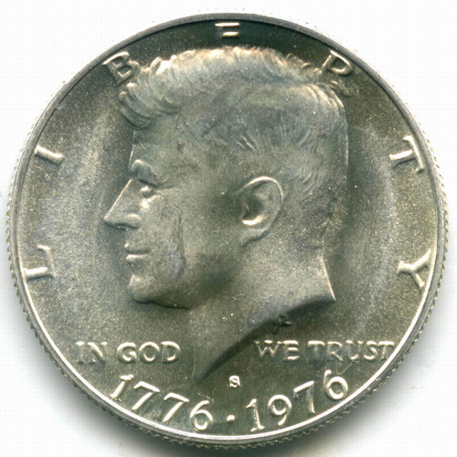 1/2  доллара 1976 (S). США  "200-летие Декларации независимости" UNC