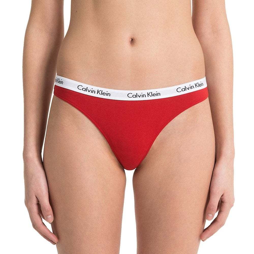 Женские трусы стринги красные Calvin Klein Women Carousel