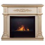 Каминокомплект Real Flame Silvia 26 WT-619G с очагом 3D Cassette 630 Black Panel