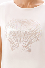 23300 Блузка женская (молочный с серебристой печатью)