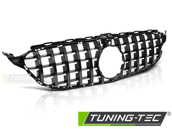 Решетка радиатора в стиле GT-R LOOK глянцевая черная для MERCEDES W205 14-18