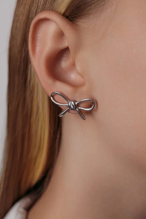 Серьги "Бант" в серебре