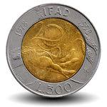 500 лир. 20 лет IFAD. Италия. 1998 год. XF-AU