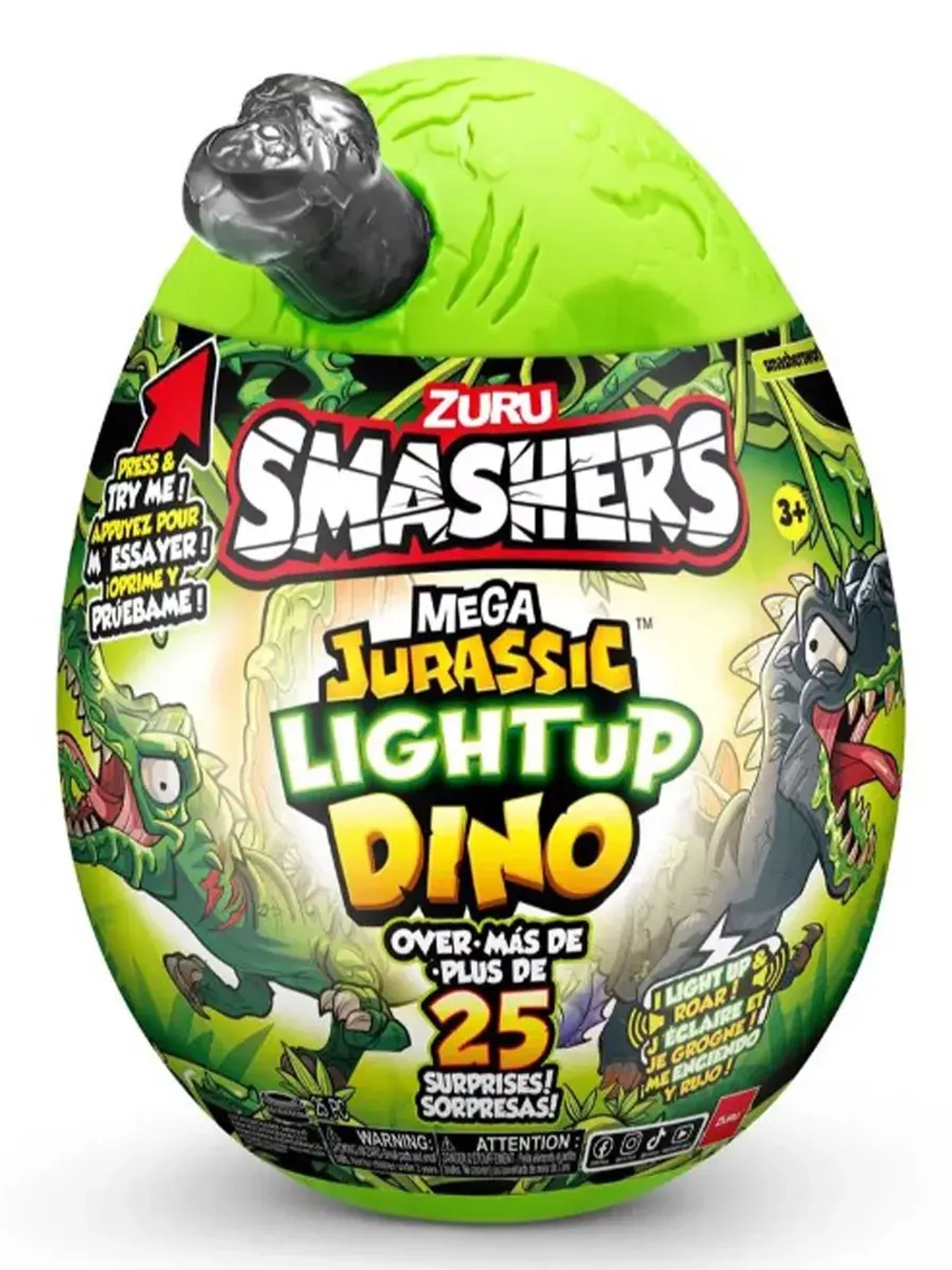 Игрушка сюрприз яйцо Zuru Smashers Mega Jurassic Lightup Dino