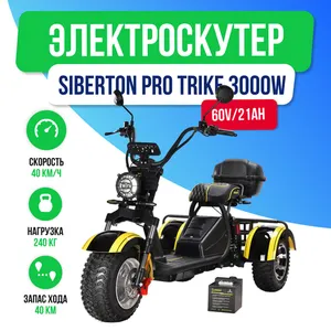 Электротрицикл SIBERTON PRO TRIKE 3000W (60V/21Ah) фото №2