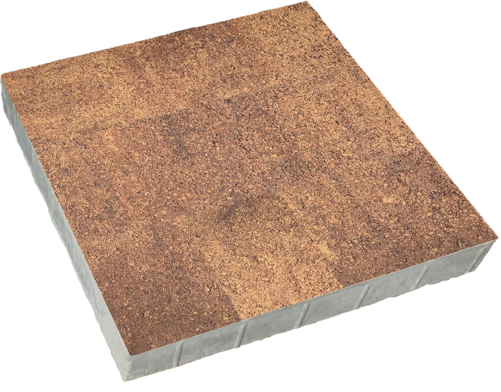 Тротуарная плитка КВАДРАТ 600х600 мм - Листопад гранит Осень