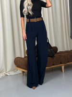 Брюки палаццо с защипами