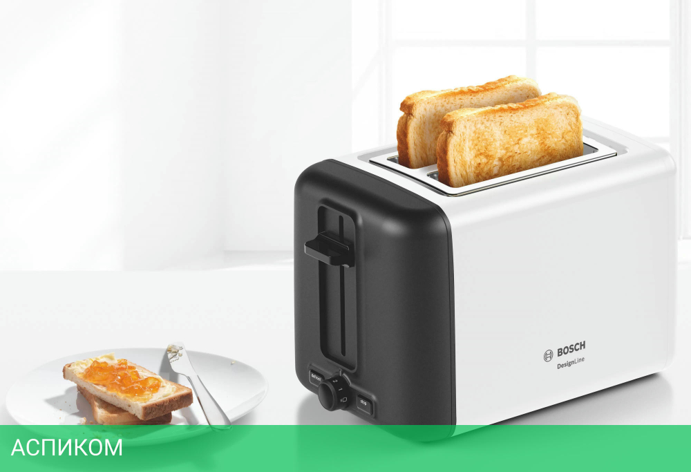 Тостер Bosch TAT3P421 белый/черный