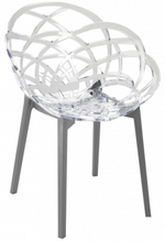 Кресло прозрачное Papatya Flora, антрацит, прозрачный