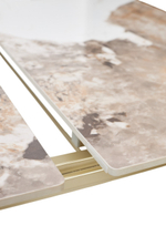 Стол М-City DISAUR Корнер (Corner) 120 Пандора (Gloss Luxury Pandora Solid Ceramic), Шампань