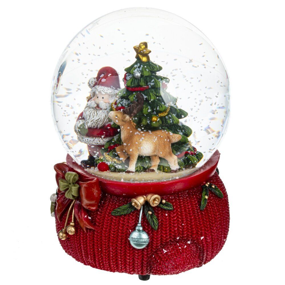 GAEM Фигурка декор в стекл шаре "Санта" (муз с ключ), D 10 см, L10,5 W10 H14 см