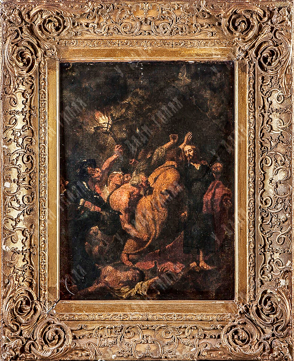 Н/х. Поцелуй Иуды (копия работы А. Ван Дейка). Холст, масло. Западная Европа, XVII? в.