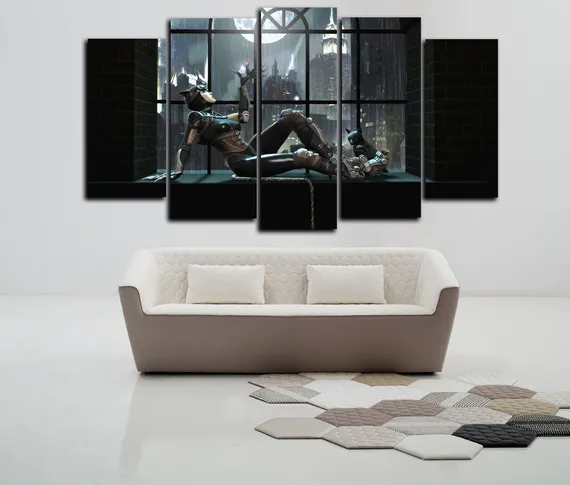 Модульная картина "Женщина кошка"