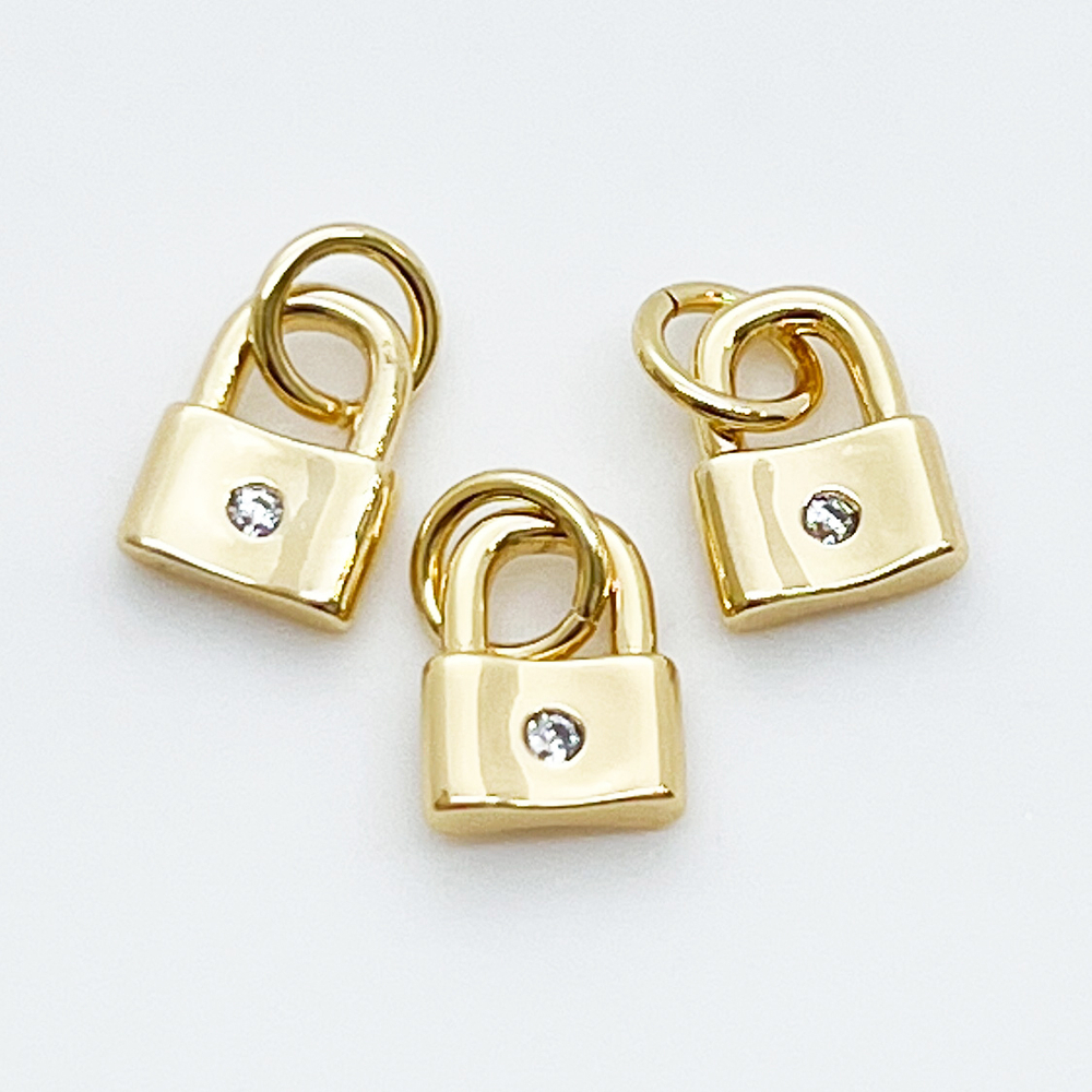 Подвеска Замок, цвет золото, фианит, размер 9*6 мм, цена за 1 шт