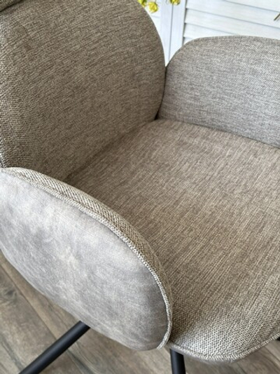 Стул VARDY 360 град.поворот. Brego-07 Серый, ткань/ 7525-180 Серый, велюр/Черный, ®DISAUR