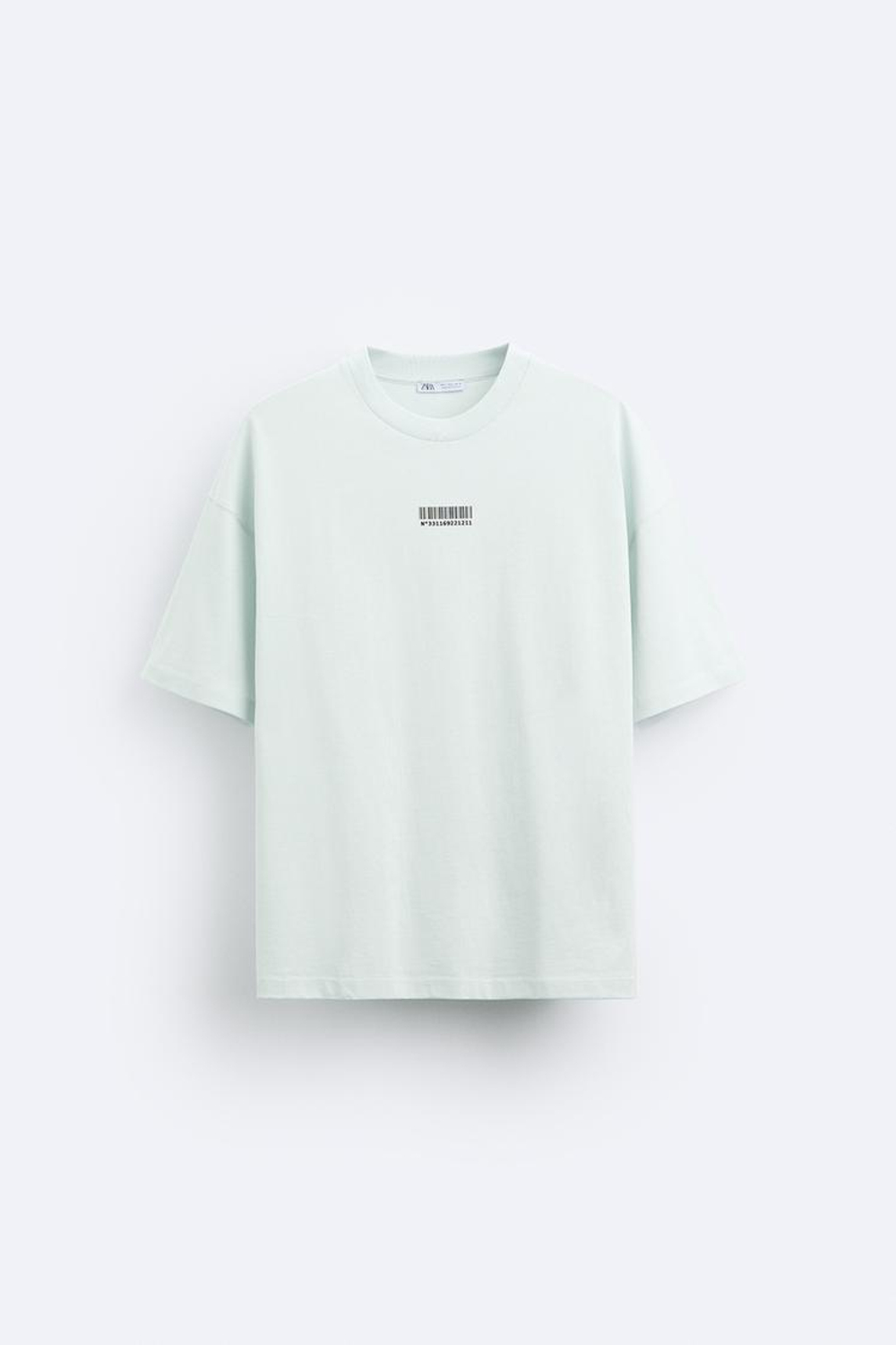 ZARA ФУТБОЛКА С ПРИНТОМ, ГОЛУБОЙ