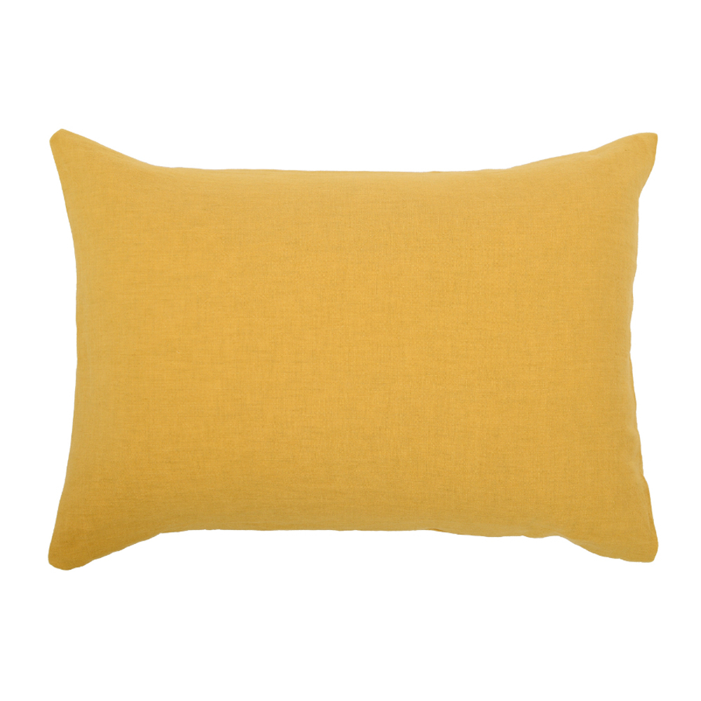 Наволочка изо льна горчичного цвета essential, 50х70 см
