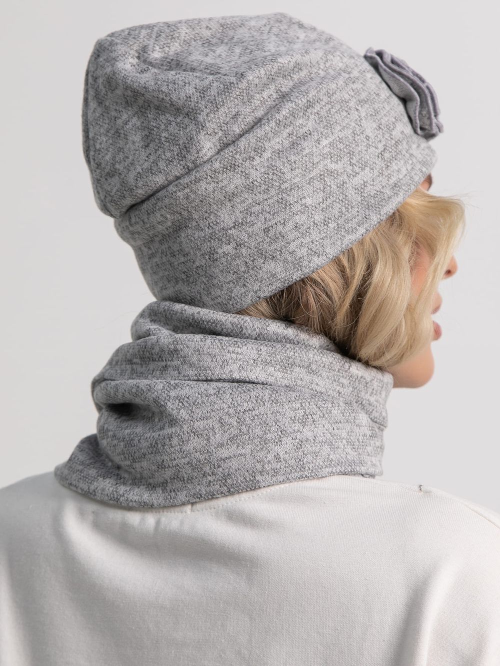 Комплект шапка и шарф (серый) КШШ01-50М LT Collection