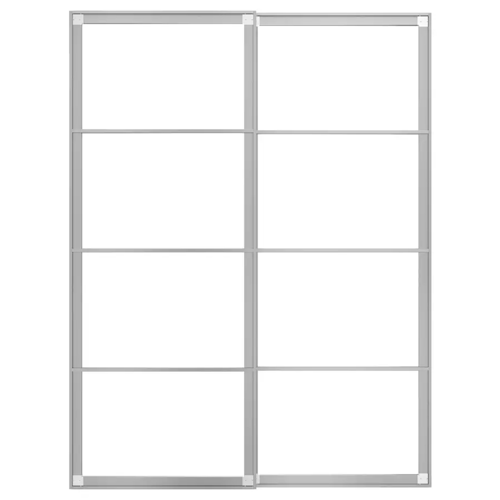Корпус раздвижной двери с направляющими - PAX  IKEA/ ПАКС ИКЕА, 201х150 см,  серебрянный