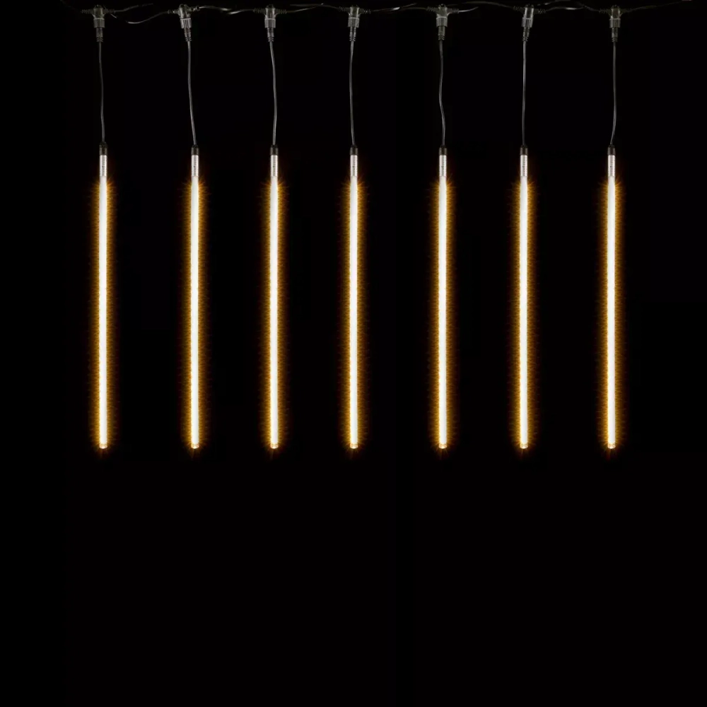 Гирлянда Тающие сосульки 10*0.5 м., 24V., 600 теплых белых LED ламп, коннектор, черный ПВХ, LTC (CCL600-10-1WW)