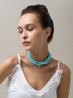 Колье "Pink Cross Blue" с турквенитом