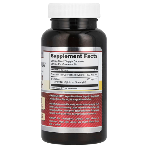 Amazing Nutrition, Кверцетин бромелаин, 60 растительных капсул