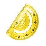 Набор из 3 гибких пластиковых линеек, MC-Basir, (мягкая гнущаяся измерительная линейка 30 см, простой треугольник 13 см, транспортир с градусами) для детей