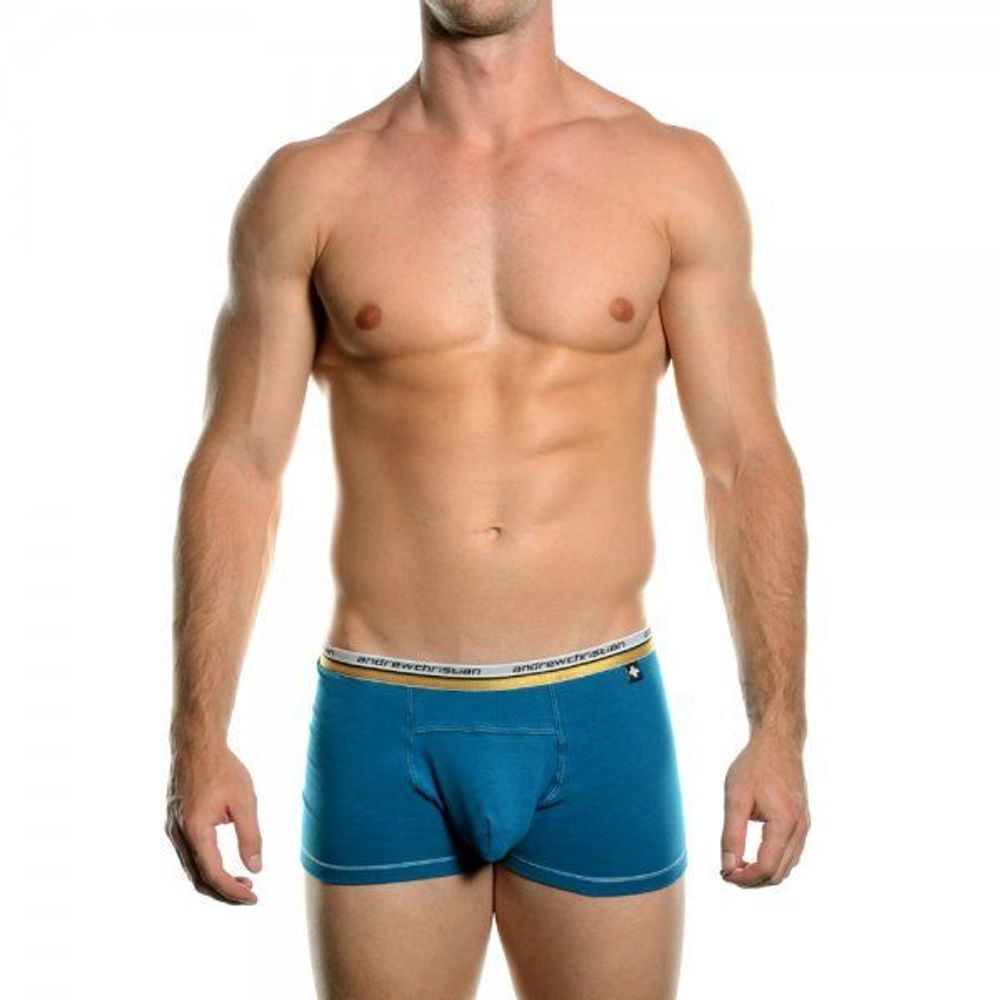 Мужские трусы боксеры темно-зеленые Andrew Christian Vibe Boxer Teal  AC4-M086