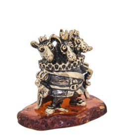 Народные промыслы AM-4088 Фигурка «Мышиный король» (латунь, янтарь)