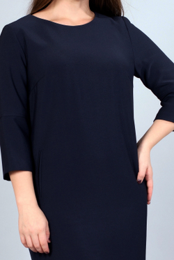 Офисное платье 1390Аа, Тёмно тёмно син #70ТТСи051390Аа