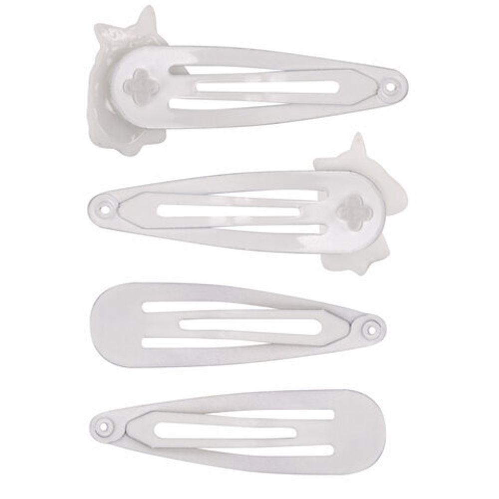 Заколки для волос НАБОР 4 шт., 5 см, клик-клак, с декоративными элементами, АССОРТИ, MONTE VITA, 457090