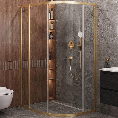 Душевой уголок Cezares Molveno 90x120 RH-1-120/90-C-BORO-IV стекло прозрачное/профиль золото брашированное