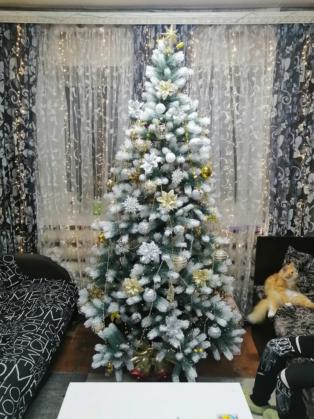 Ель Искусственная Царь елка Алиса бело голубая 220 см