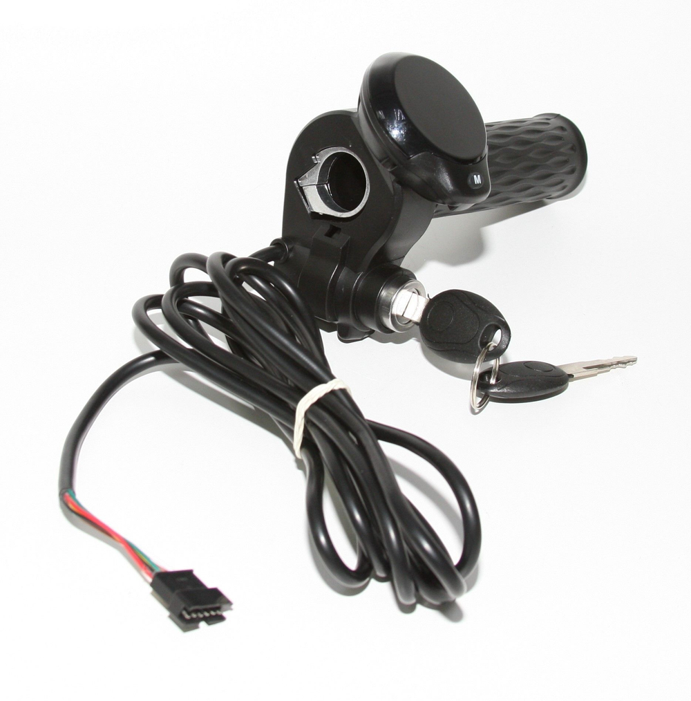 Ручка газа с дисплеем и замком зажигания 48-60v SM 6pin кабель 2м для электровелосипеда