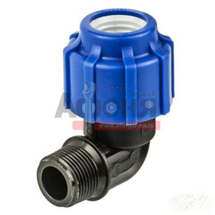 Отвод ПЭ с наруж. труб. резьбой 40х1 1/4" (обж.) ТПК-АКВА