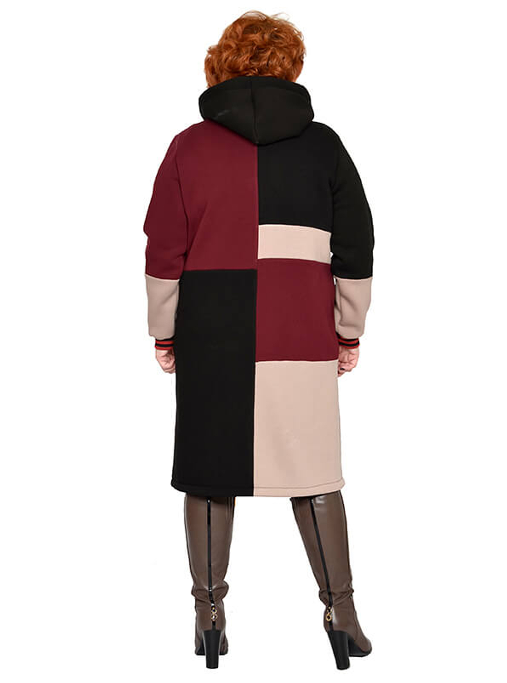 Зимняя удлинённая толстовка Брусника