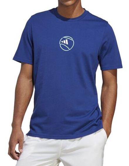 Мужская теннисная футболка Adidas Tennis Cat Graphic T-shirt - небесный