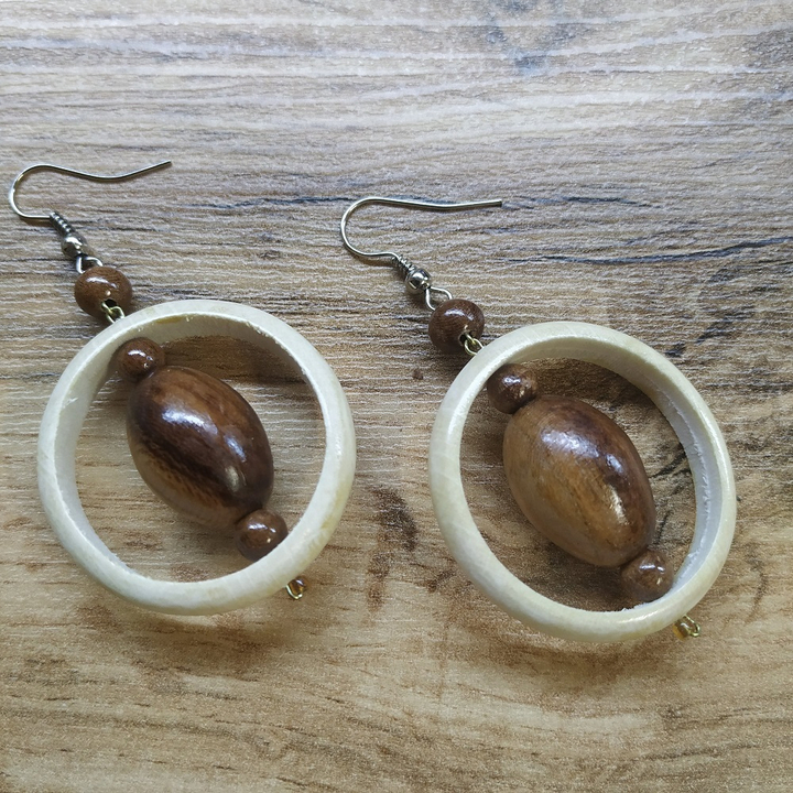 Серьги Истина, дерево, 35x45 мм