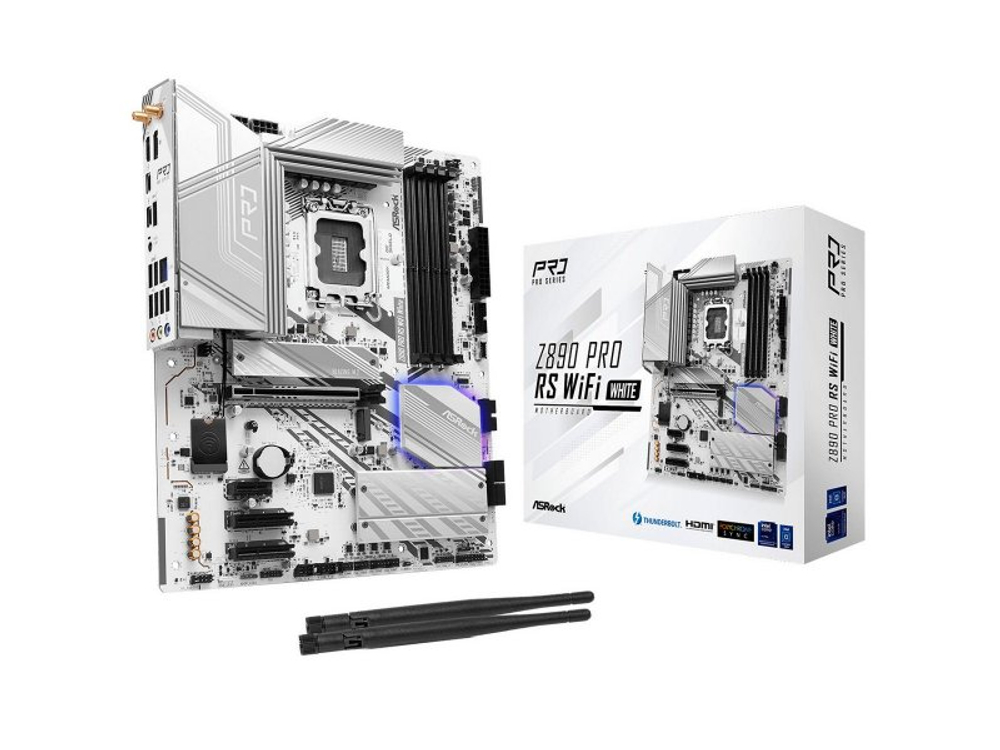 Материнская плата ASRock Z890 Pro Rs Wifi White, Socket LGA 1851, Intel Z890, ATX, RTL