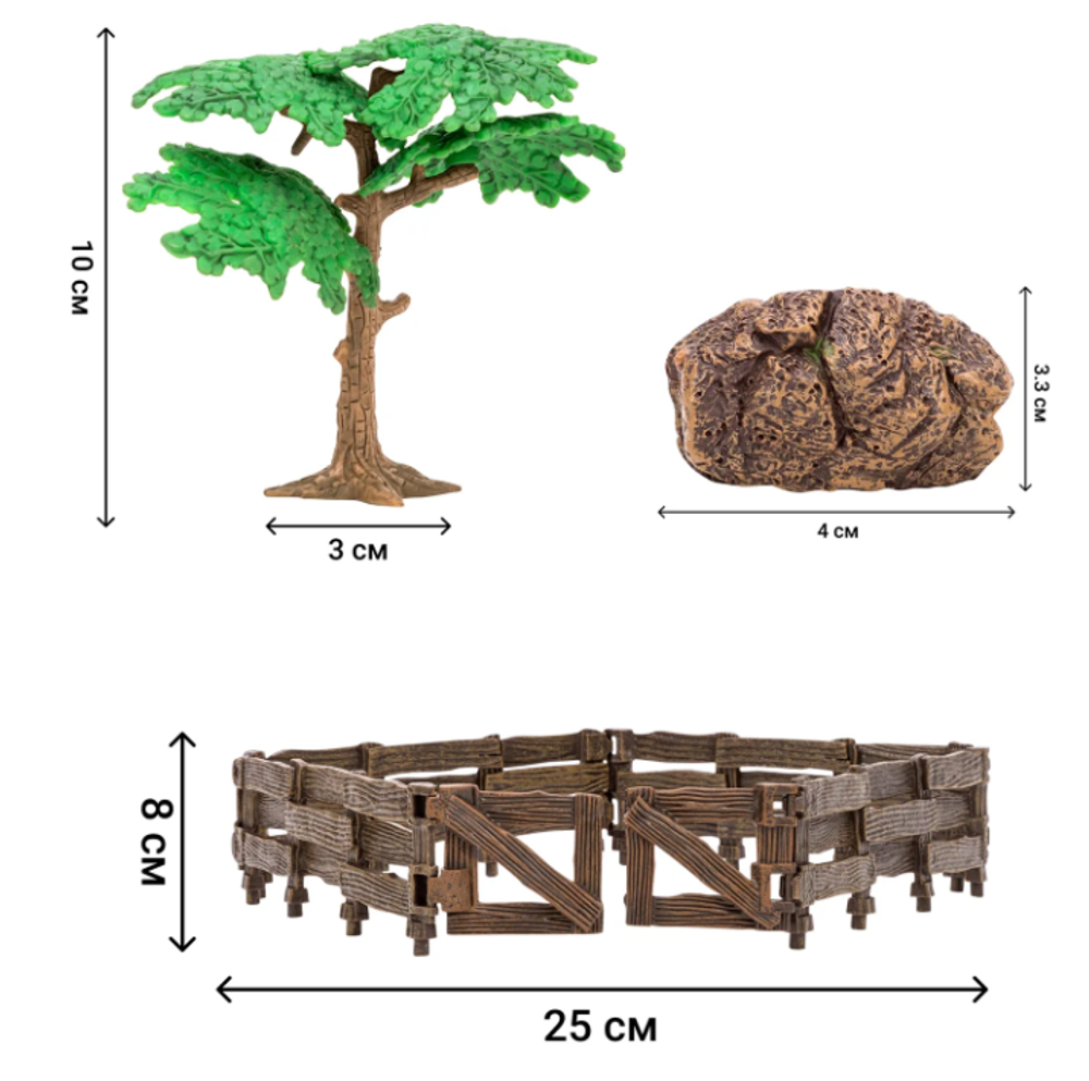 Игровой набор Masai Mara Мир диких животных: лось, олененок, фермер, дерево, забор