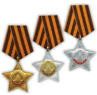 Наклейка "9 мая "Ордена славы" 20,5*21,5см полноцветная 07420