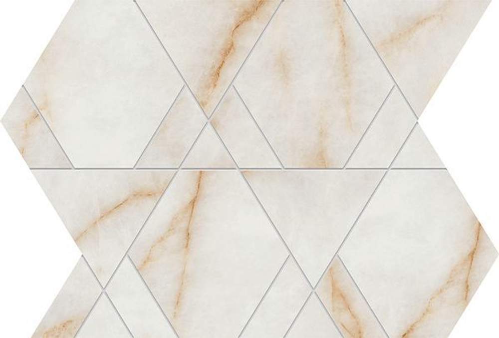 Мозаика/Керамогранит ATLAS CONCORDE MARVEL DIVA Ice Crystal Mosaico Triangle Lappato 28,9x33,4 AYLT