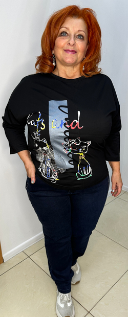 Черный блузон-толстовка с креативным изображением